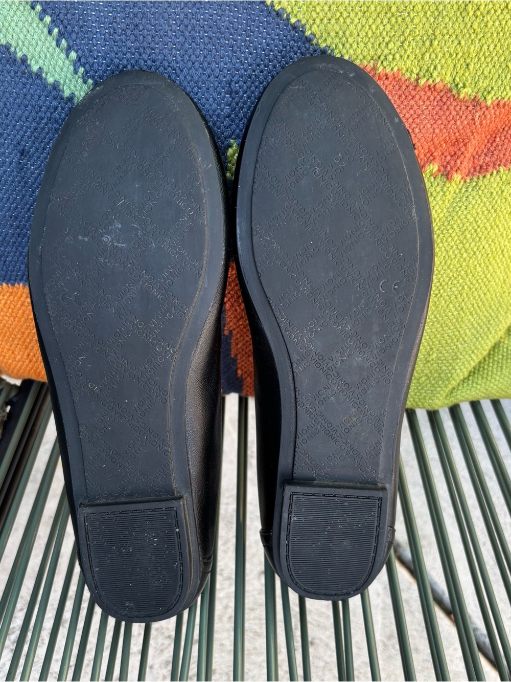 Vionic Black Leather Rounded-Toe Ballet Flats - Picture 6 of 7